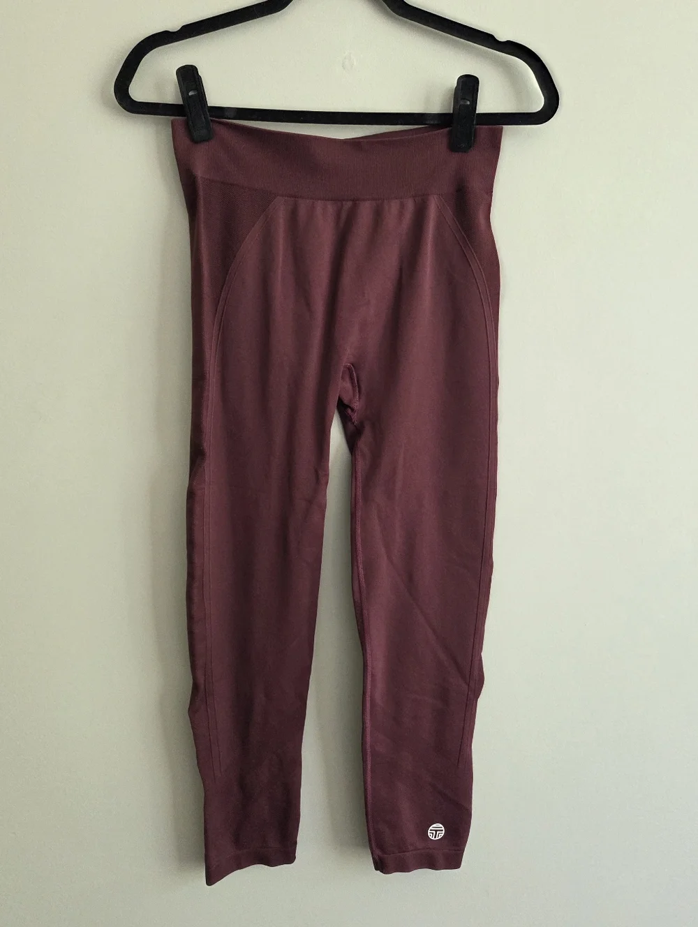 Tory Sport Athletic Athleisure Yoga Leggings Tights In Burgundy Maroon Size L